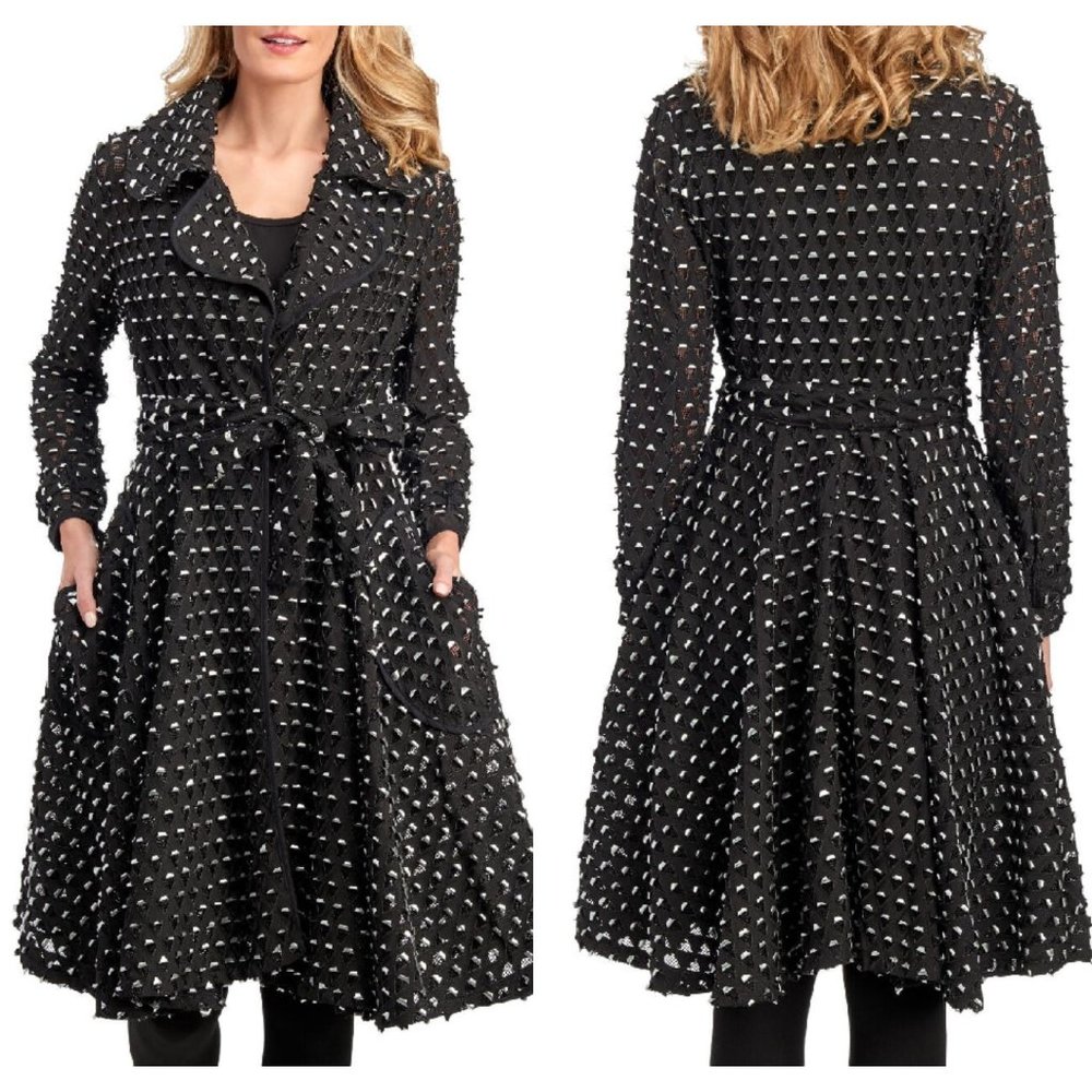 NWT WHY DRESS Clipped Faux Leather Mesh Jacket